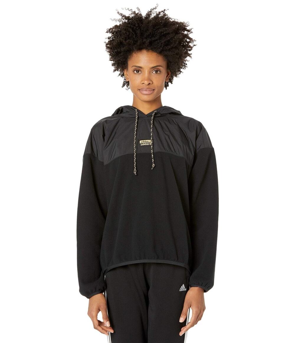 ADIDAS Originals Fleece Colorblock Pullover Hoodie Gorpcore Black S